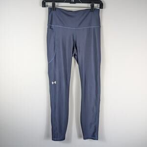 Under Armour Small HeatGear Compression Leggings Women Blue Training Workout